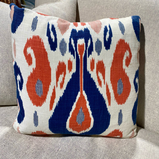 Pair of Fazil Ikat Down-Filled Pillows, John Robshaw, 20"