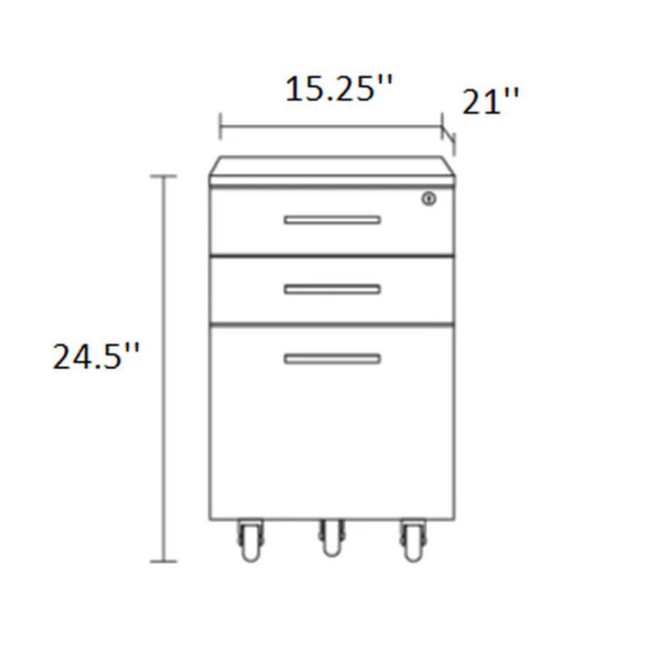 BDI Sequel 20 Mobile File Pedestal 6107, Nat. Walnut, 24.5 "H x 15.25"W x 21"D