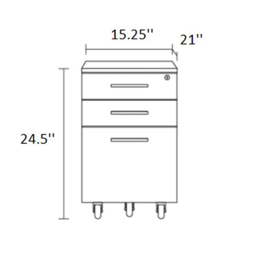 BDI Sequel 20 Mobile File Pedestal 6107, Nat. Walnut, 24.5 "H x 15.25"W x 21"D
