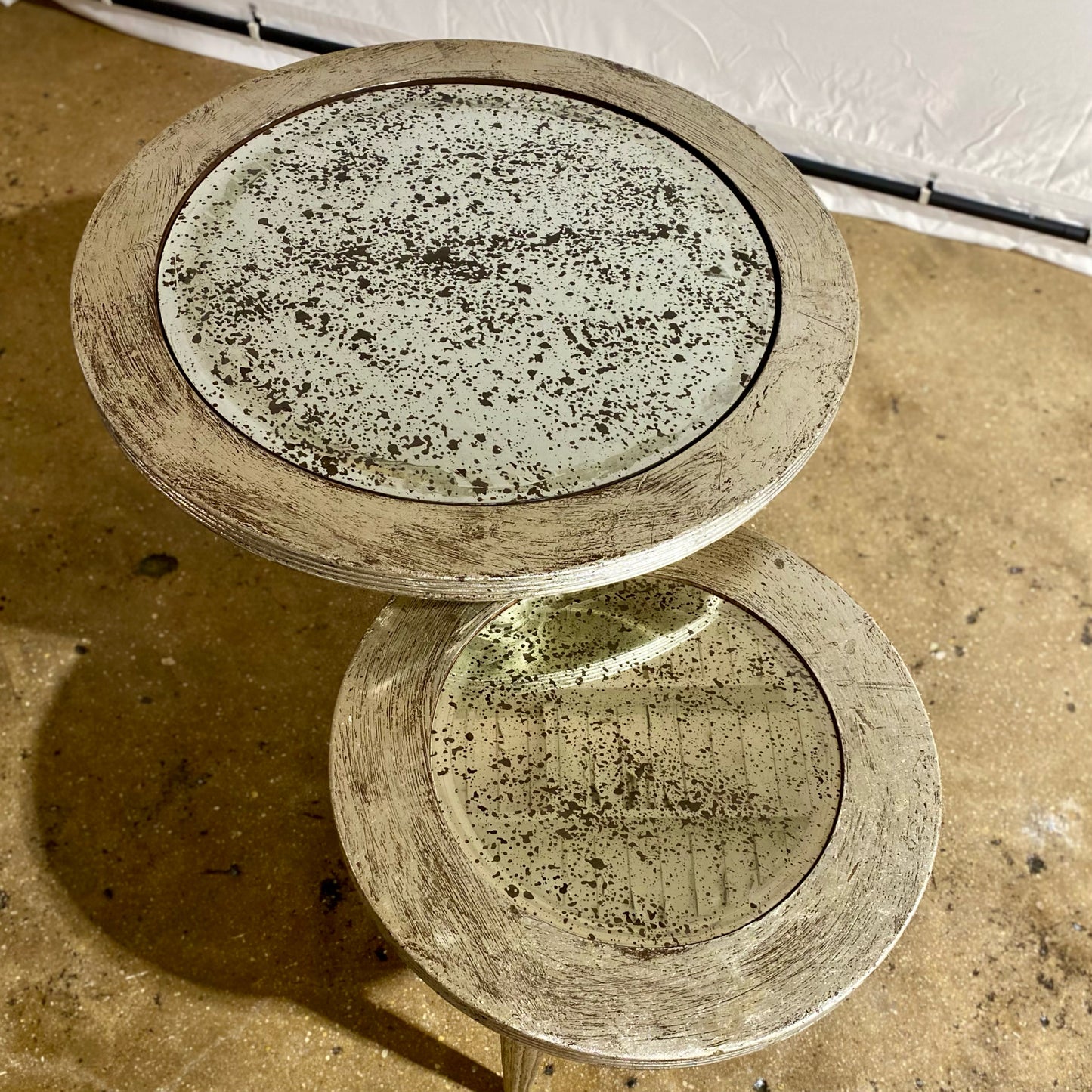 Silver Mirrored Coffee Table, 42"W x 28.25"D x 21.5"H