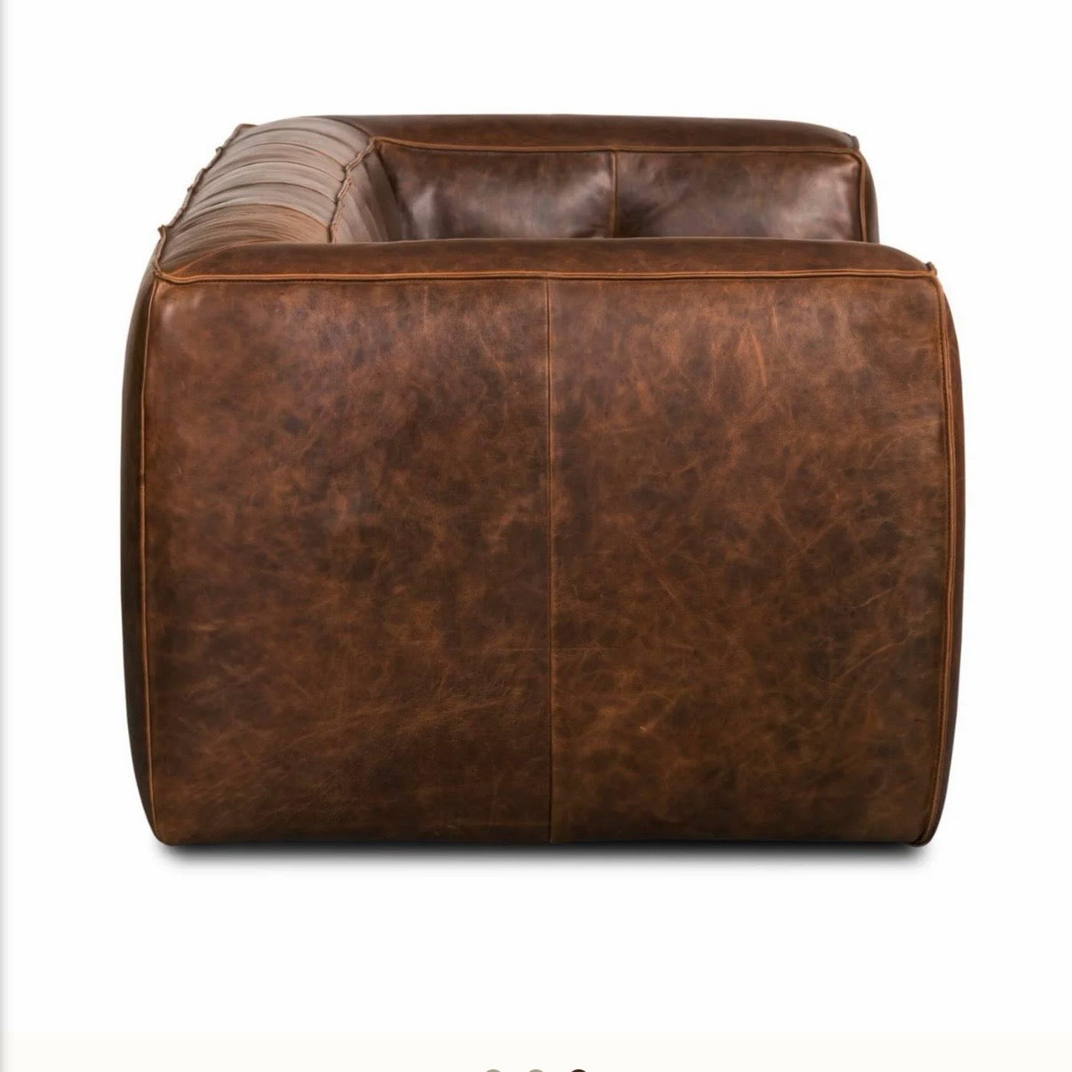 Poly & Bark Capa Sofa - Chocolate Brown Leather, 92" W x 38" D x 28" H