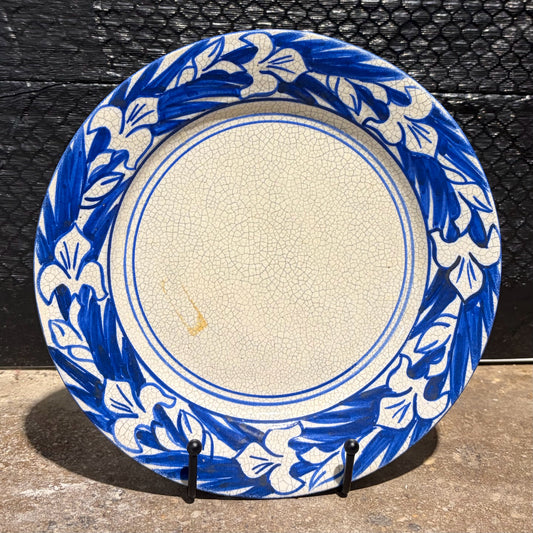 Vintage Dedham Pottery Iris Plate, 8.5"Dia x 1"D