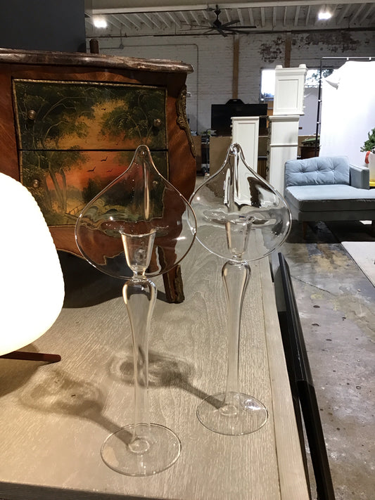 Set of Two Callalilly Candleholders/ Bud Vase 2" L x 4" W x 12" H