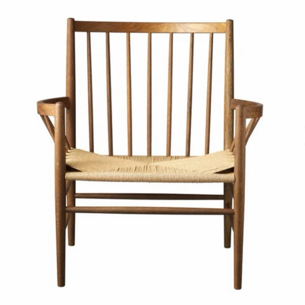 FDB Mobler J82 Lounge Chair, Smoked Oak, 30.3"W x 25.6"D x 33.3"H