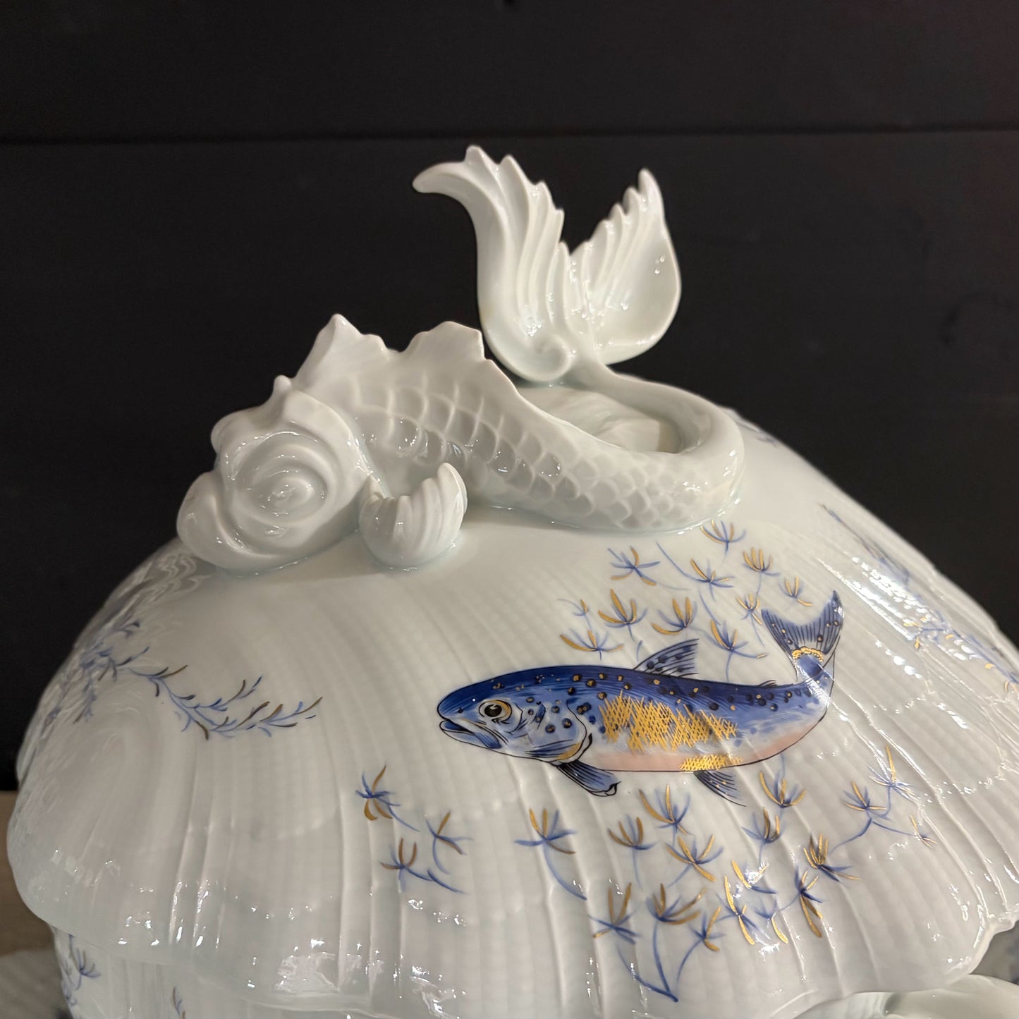 "Corail La Mer" by Limoges Tureen & Underplate, 18"W x 17"D x 13"H