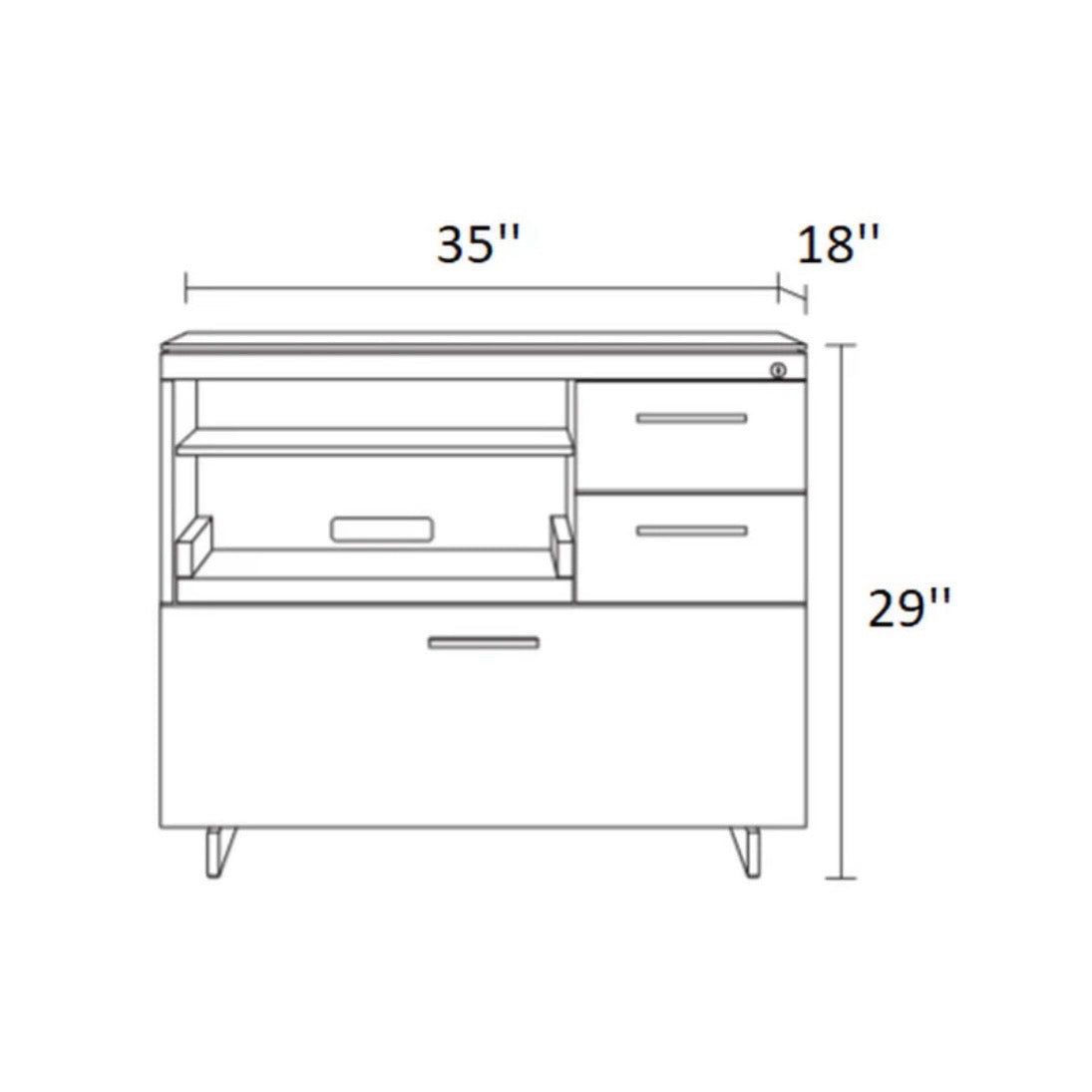 BDI Sequel 20 Multifunction Cabinet & Return, 77"W x 18"D x 29"H
