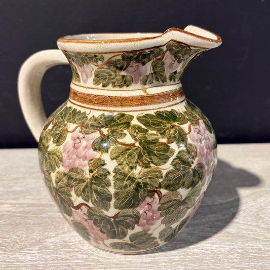 VTG Decorative Hand Painted Ceramic Pitcher,6.5"W x5"D x 6.25"H