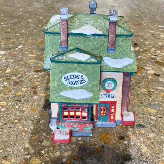 Heritage Village Collection, Porcelain, Sled & Skate, 7"H x 6"W x 5.25"D