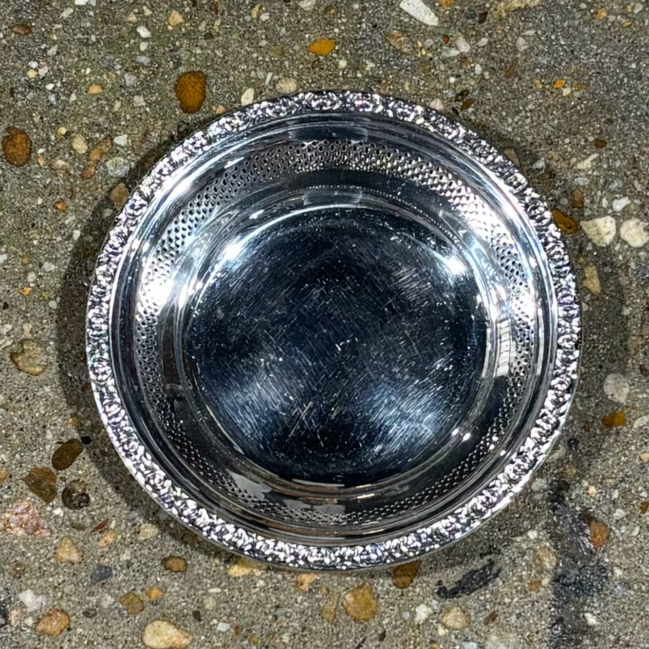 Reed & Barton Silverplate Candy Dish 7" D x .5" H