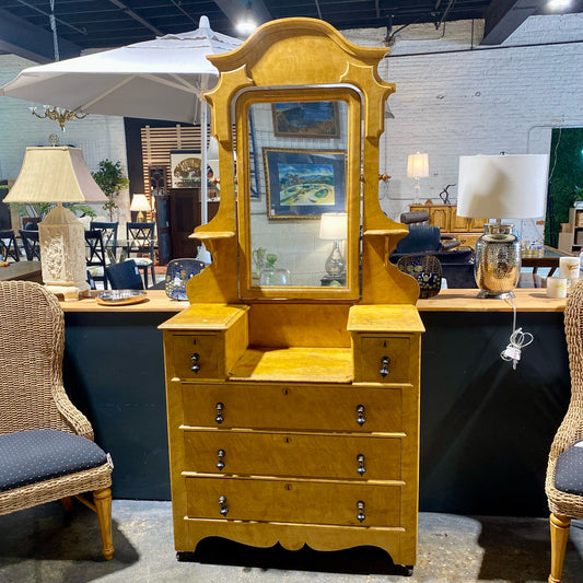 Antique Dresser W/ Mirror, 38"W x 17.75"D x 82"H