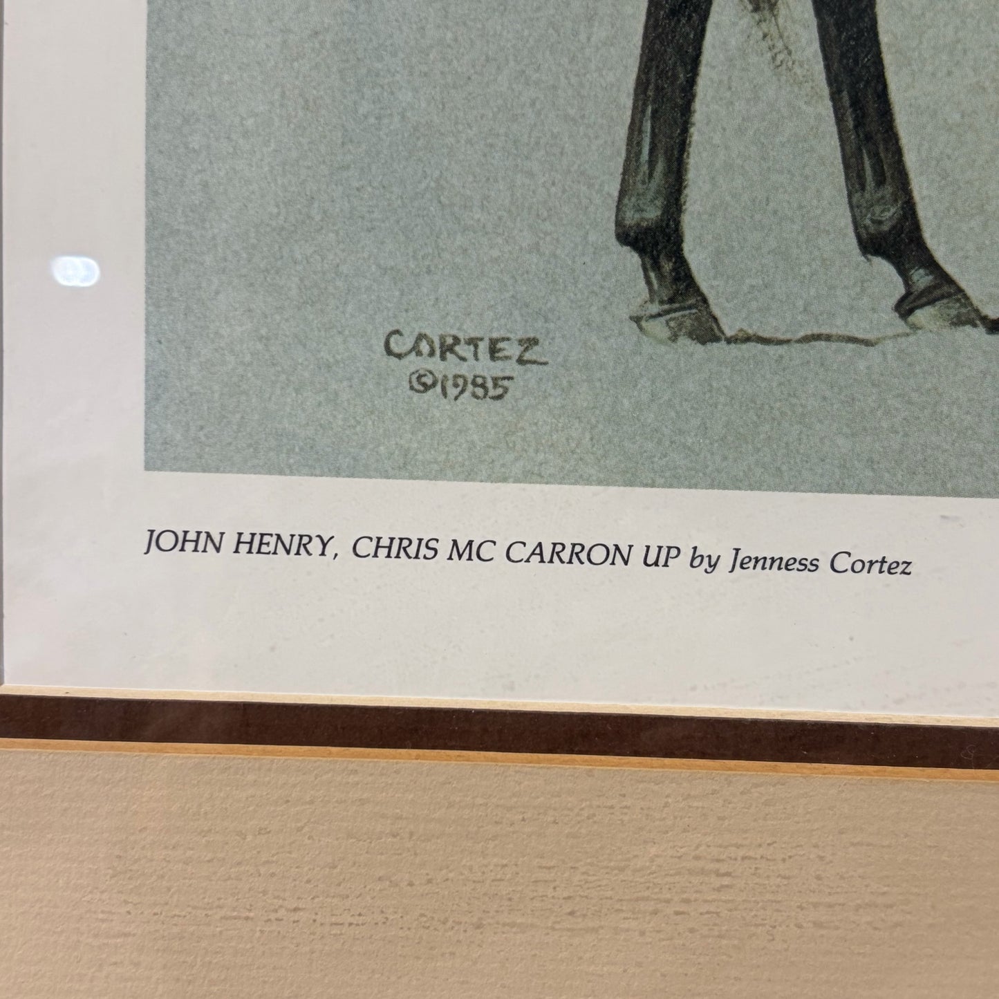 Signed Print "John Henry" by Cortez, 21"W x 18.25"H