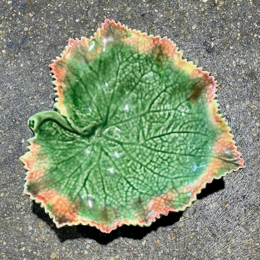 Vintage Bordallo Pinheiro Leaf Dish, 7.5"W x 7.25" x 1.75"H