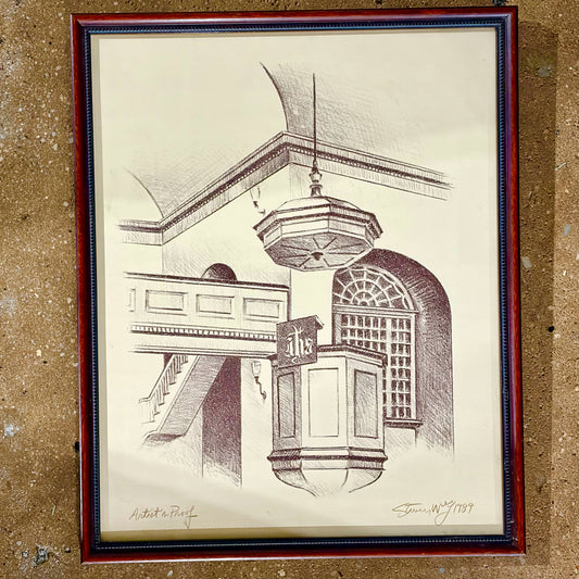 Artist's Proof Lithograph, St. Pauls Episcopal Church,Steven Wise, 16"W x 20"H