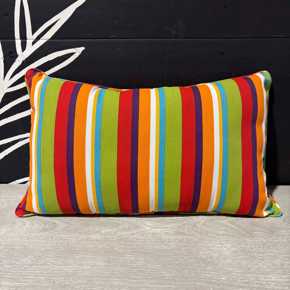 Multicolor Striped Outdoor Pillow, 21"W x 12"H x3"D
