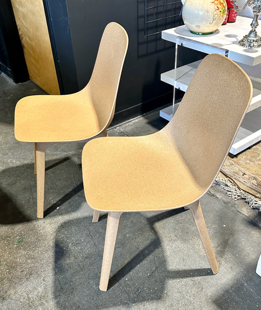 PAIR IKEA Odger chairs, tan, 16"D x 17.5"W x 31"H