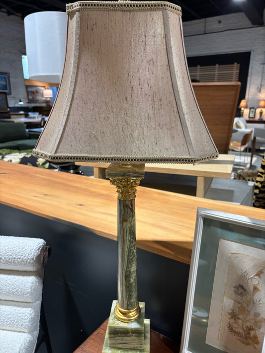 Green Marble Lamp 32"Hx14"Wx 10"D