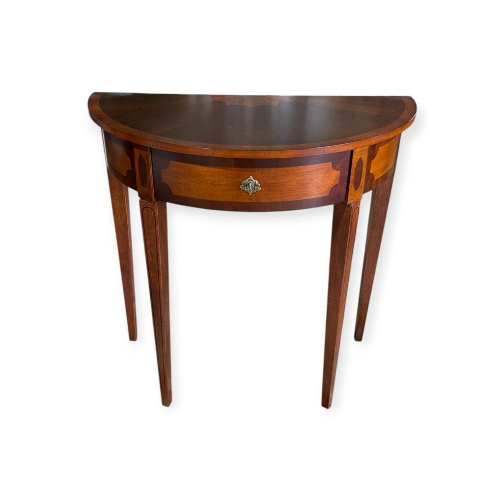 Bombay Company Demilune, single drawer, 31.75"W x 16"D x 30"H