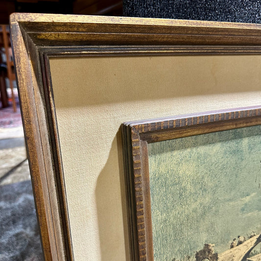 MCM Framed "The Brenta Canal" Print, Guardi, 30.5" L x 21.25" W x 2" D