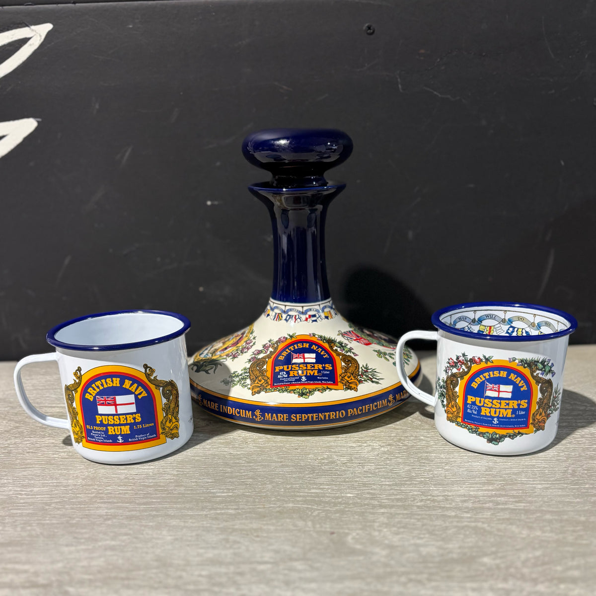 SET Pusser's Rum Carafe & 2 Cups