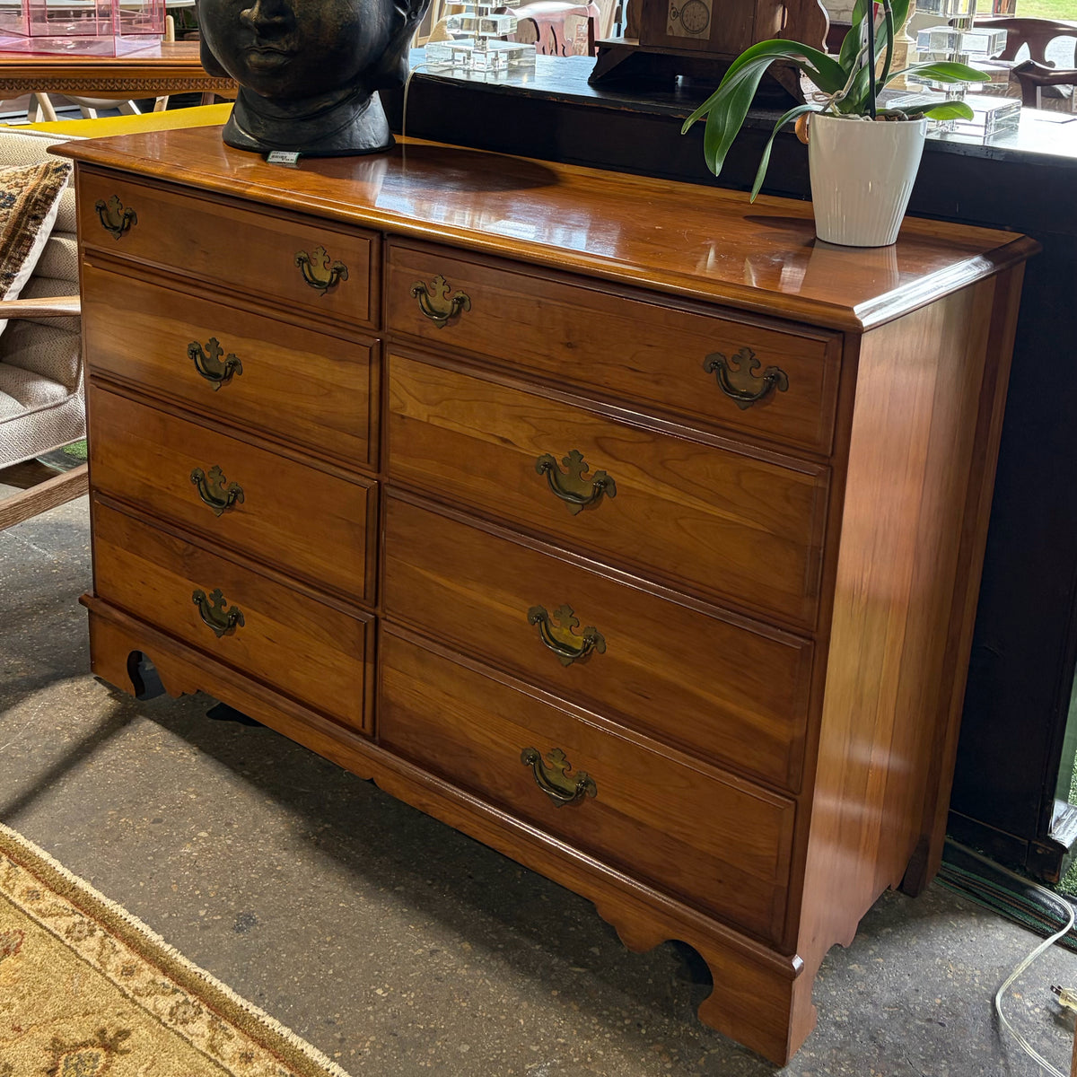 VTG 8 Drawer Dresser, Cherry, 50"W x 19"D x 34.25"H