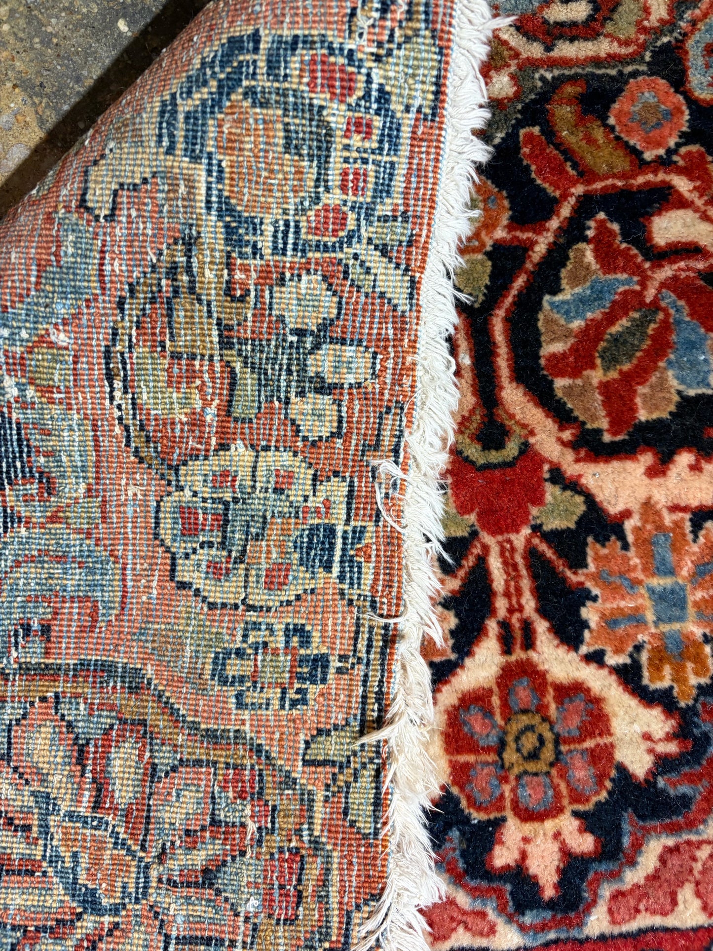 VTG Persian Rug, Reds/ Multi, Hand Knotted, AS IS, 8'9"W x 11'11"L