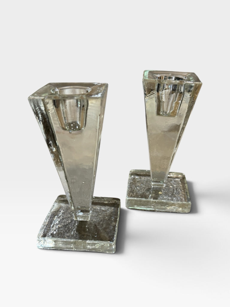 PAIR of Art Deco style candlesticks