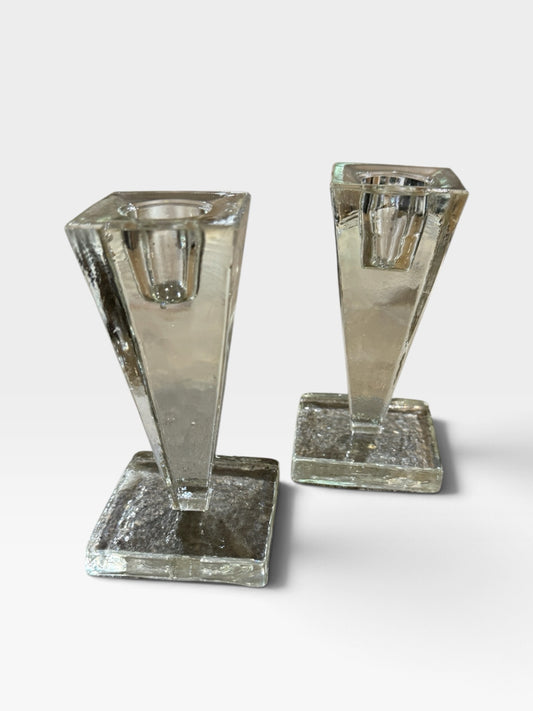 PAIR of Art Deco style candlesticks