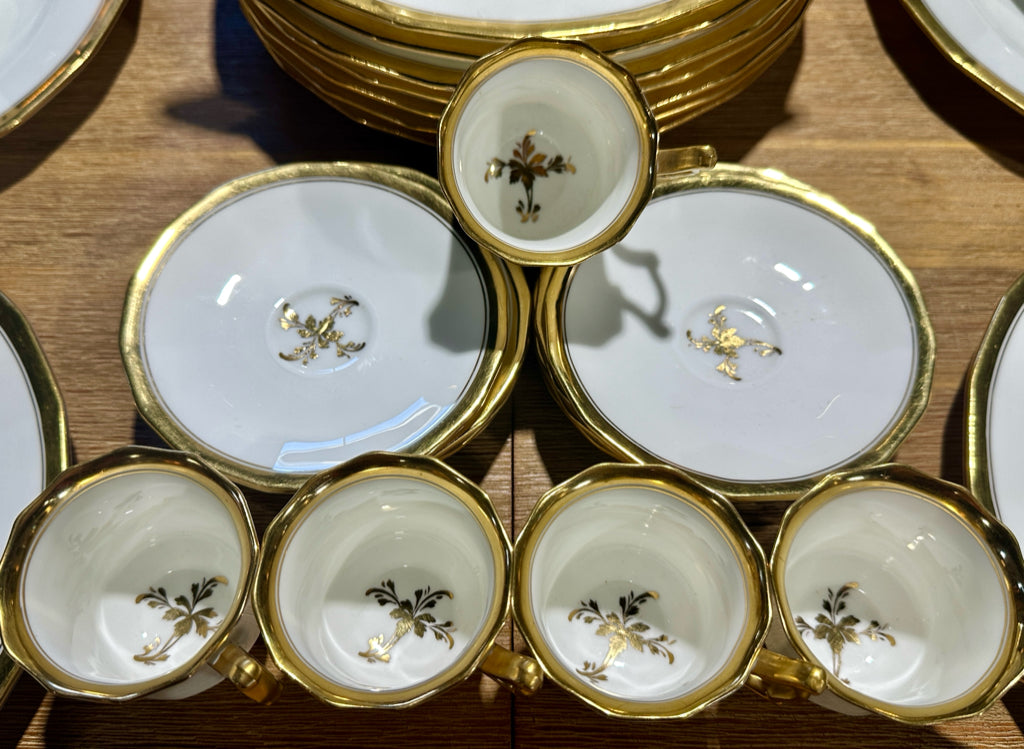 Antique Cualdon England CA Selzer plates,  Demi cups & saucers, asstd quantities