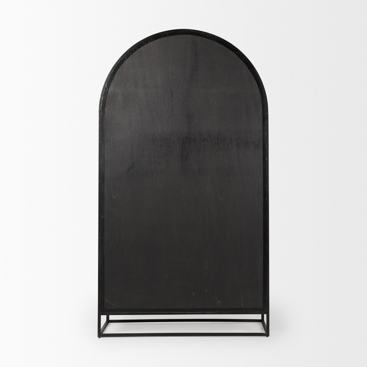 Mercana Sloan Wood Arch Cabinet w/ Metal Frame, Black, 47.5"W x 18.5"D x 85.5"H