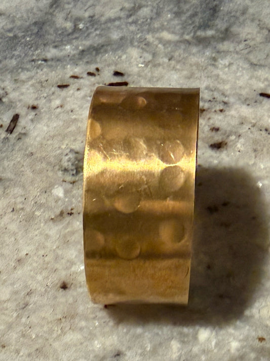 Brass hammered cuff, 1"W, 992