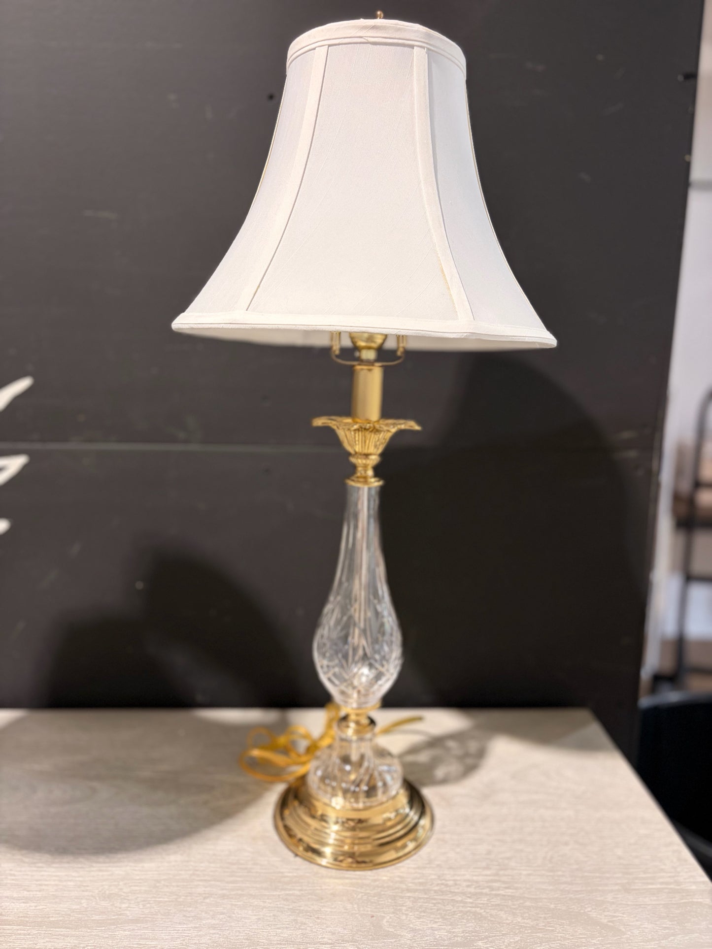 Pair of Waterford Style Lamps 13" Diam x 28"H