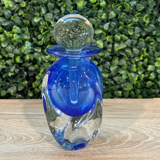 HotGlass Studio Handblown Glass Perfume Bottle, 6"H x 3"D
