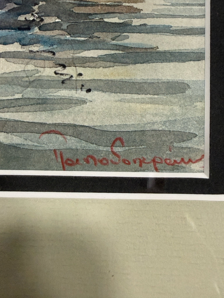 Nautical watercolor #1, signed G. Papadoperakis, 9.75"W x 12.75"H