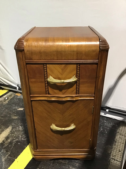 Art Deco Waterfall Nightstand 15" W x 14" D x 28" H