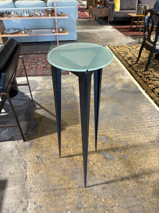 Frosted glass/black art or plant stand, 12" W x 12"D x 40"H