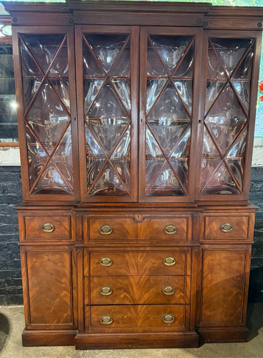 Antique Saginaw Mahogany Breakfront, 58"W x 16"D x 80"H