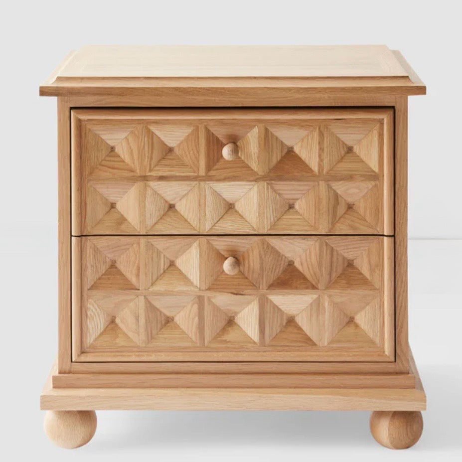 The Citizenry Jaya Nightstand, Natural Oak, 24"W x 18"D x 24.5"H