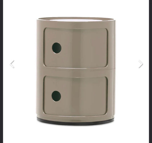 Camponbili Round Storage, 2 sections, gray, 12.6"Dia x 15.75"H