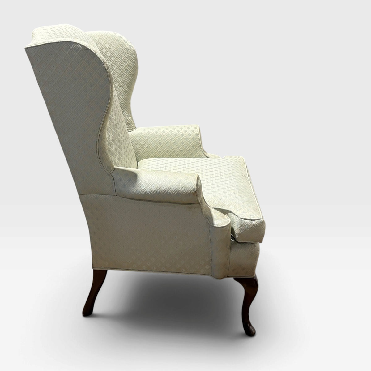 VTG Queen Anne Wingback Chair, 33.5"W x 37.5"D x 44.5"H
