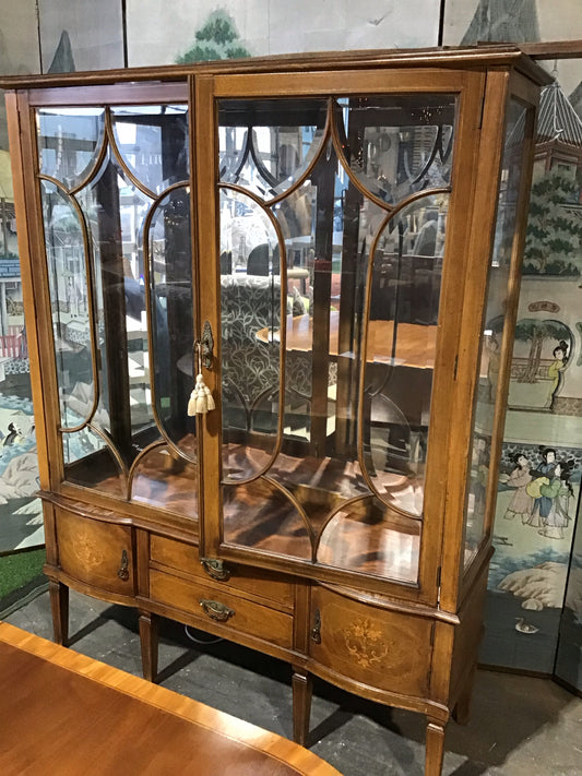 Antique Mahogany China Cabinet 49"W x13.75"D x66"H