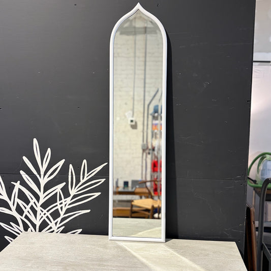 Uttermost "Fedala" Arched White Moroccan Wall Mirror, 50"H x 12"W