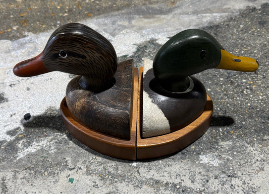 Wildflower Decoy bookends, mallards, 6"W x 6.5"D x 7"H