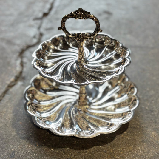 Two Tiered Silverplated Serving Dish
