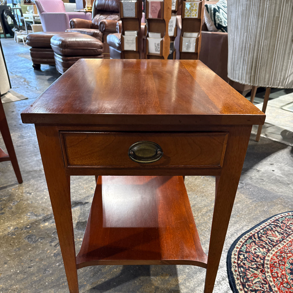 VTG (1969) Craftique side table, walnut, 26"W x 18"D x 23"H