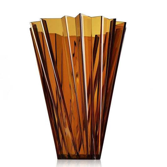 NEW Kartell Shanghai Vase, Amber, 13.8"Dia x 17.3"H