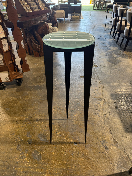 Frosted glass/black art or plant stand, 12" W x 12"D x 40"H