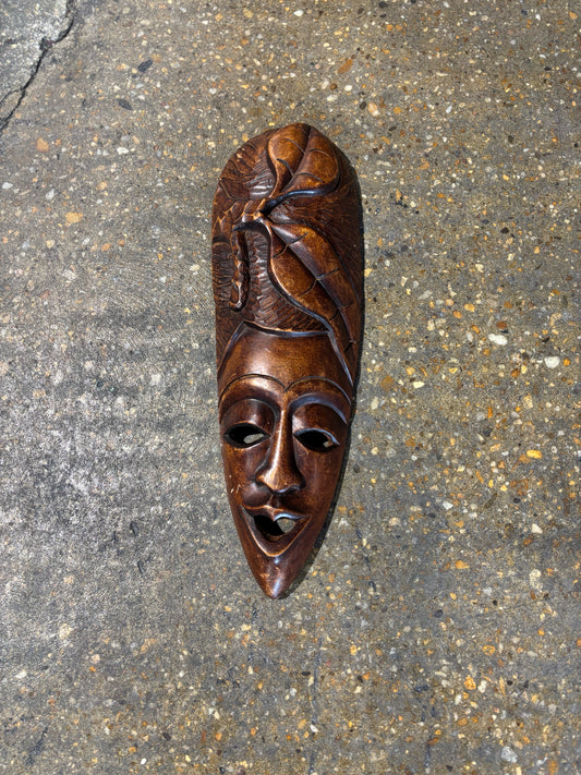 Handcarved Wooden Mask 20" L x 7" W x 2" D