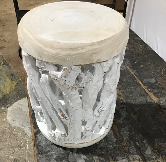 Wood Tree Branch Stool 14" Diameter x 18.5" H