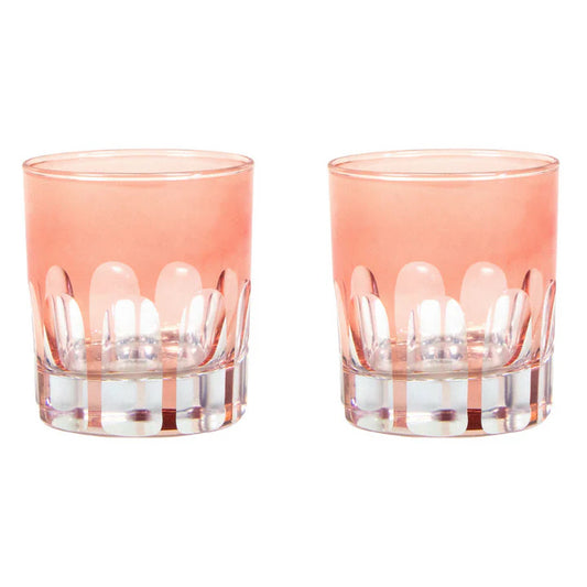 Set of Two Rialto Old Fashion Glasses, Kitten Pink, 12 Oz