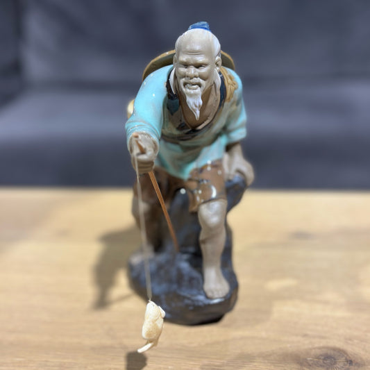 Vintage Chinese Fisherman 3" W x 5" D x 8" H